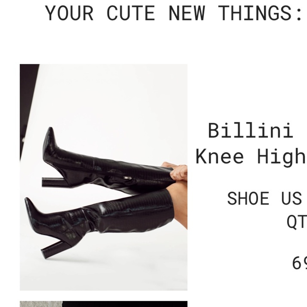 Princess polly Billini milla croc knee high boot